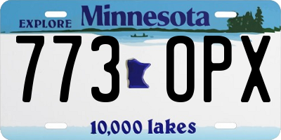 MN license plate 773OPX