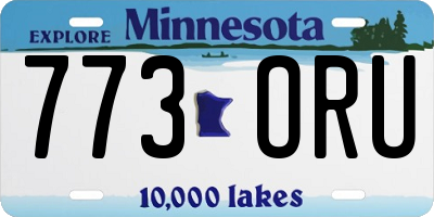 MN license plate 773ORU