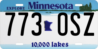 MN license plate 773OSZ