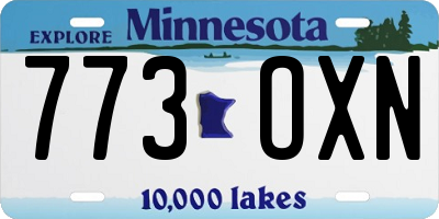 MN license plate 773OXN