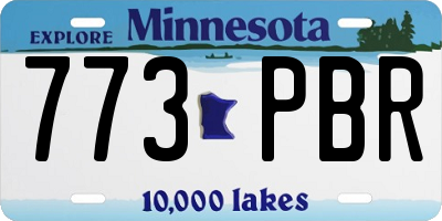 MN license plate 773PBR