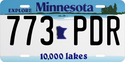 MN license plate 773PDR