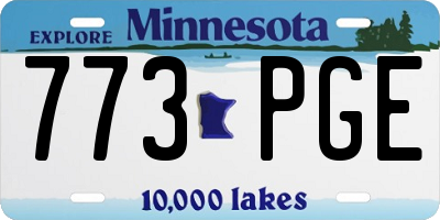 MN license plate 773PGE