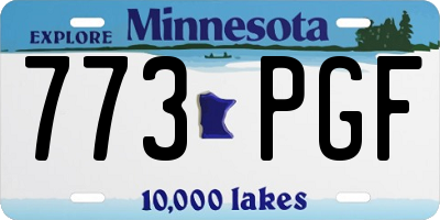 MN license plate 773PGF