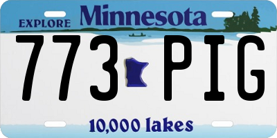 MN license plate 773PIG