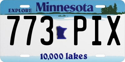 MN license plate 773PIX