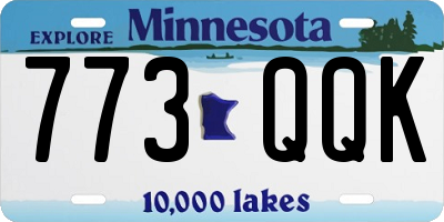 MN license plate 773QQK