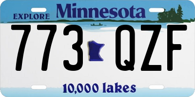 MN license plate 773QZF