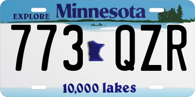 MN license plate 773QZR