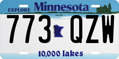 MN license plate 773QZW
