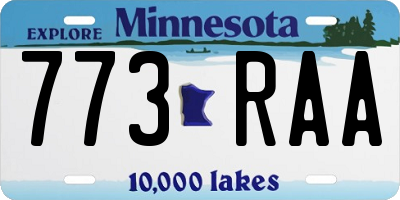MN license plate 773RAA