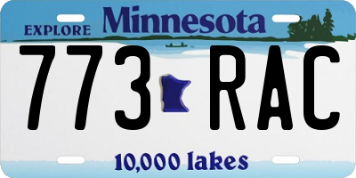 MN license plate 773RAC