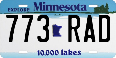 MN license plate 773RAD