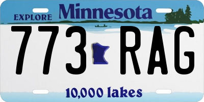 MN license plate 773RAG