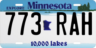 MN license plate 773RAH