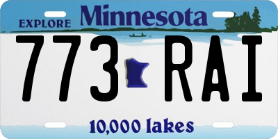 MN license plate 773RAI