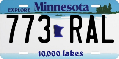 MN license plate 773RAL