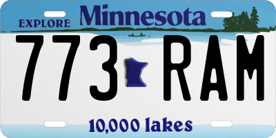 MN license plate 773RAM