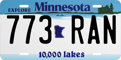MN license plate 773RAN