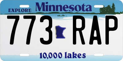 MN license plate 773RAP