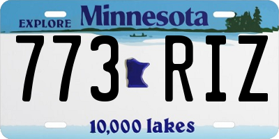 MN license plate 773RIZ