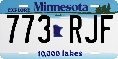MN license plate 773RJF