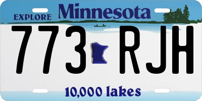 MN license plate 773RJH