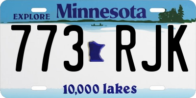 MN license plate 773RJK