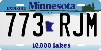 MN license plate 773RJM