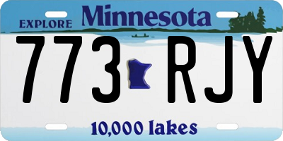 MN license plate 773RJY