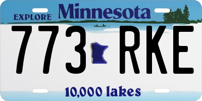 MN license plate 773RKE