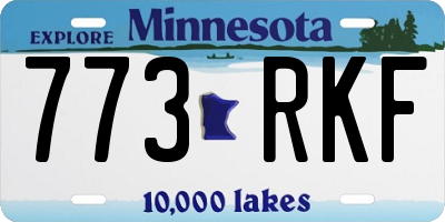 MN license plate 773RKF