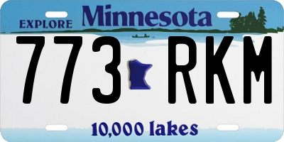 MN license plate 773RKM