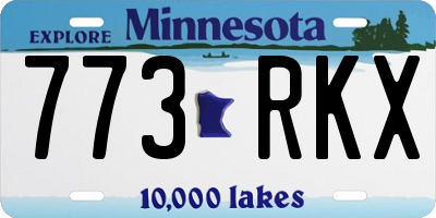 MN license plate 773RKX
