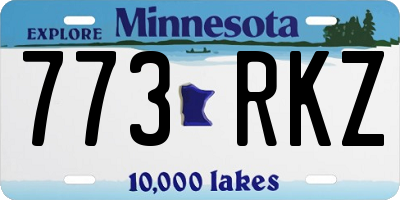 MN license plate 773RKZ