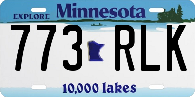 MN license plate 773RLK