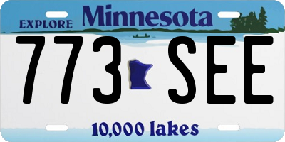 MN license plate 773SEE