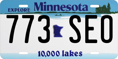 MN license plate 773SEO