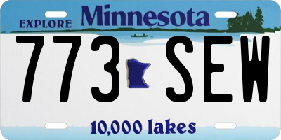 MN license plate 773SEW