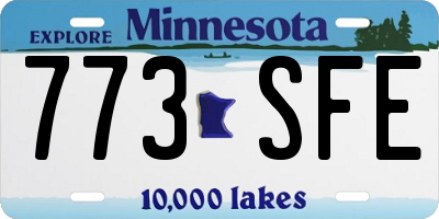 MN license plate 773SFE