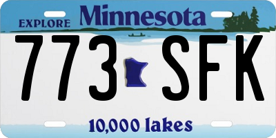 MN license plate 773SFK