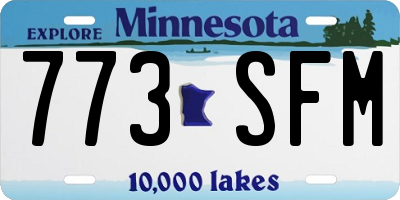 MN license plate 773SFM