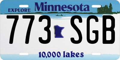 MN license plate 773SGB
