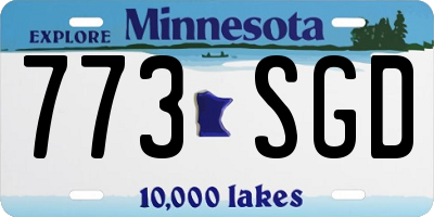 MN license plate 773SGD