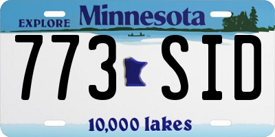 MN license plate 773SID
