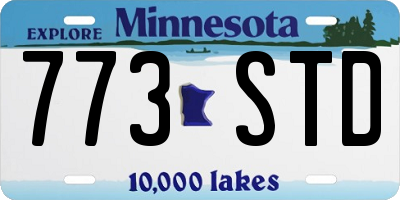 MN license plate 773STD