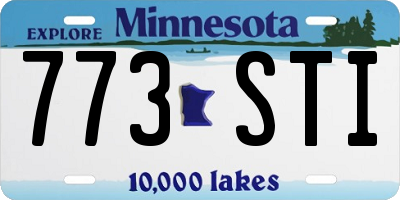 MN license plate 773STI