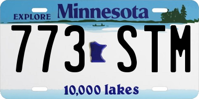 MN license plate 773STM