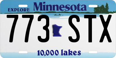 MN license plate 773STX