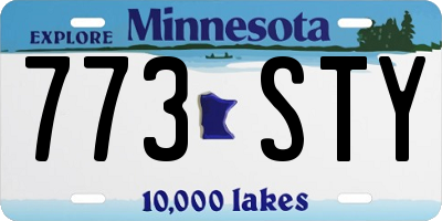 MN license plate 773STY